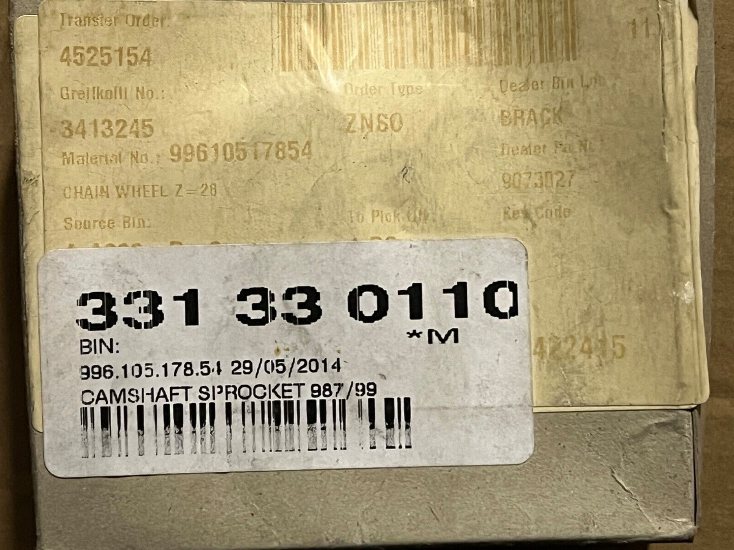 PORSCHE 997 Camshaft Pulley Genuine Porsche 996.105.178.54 99610517854