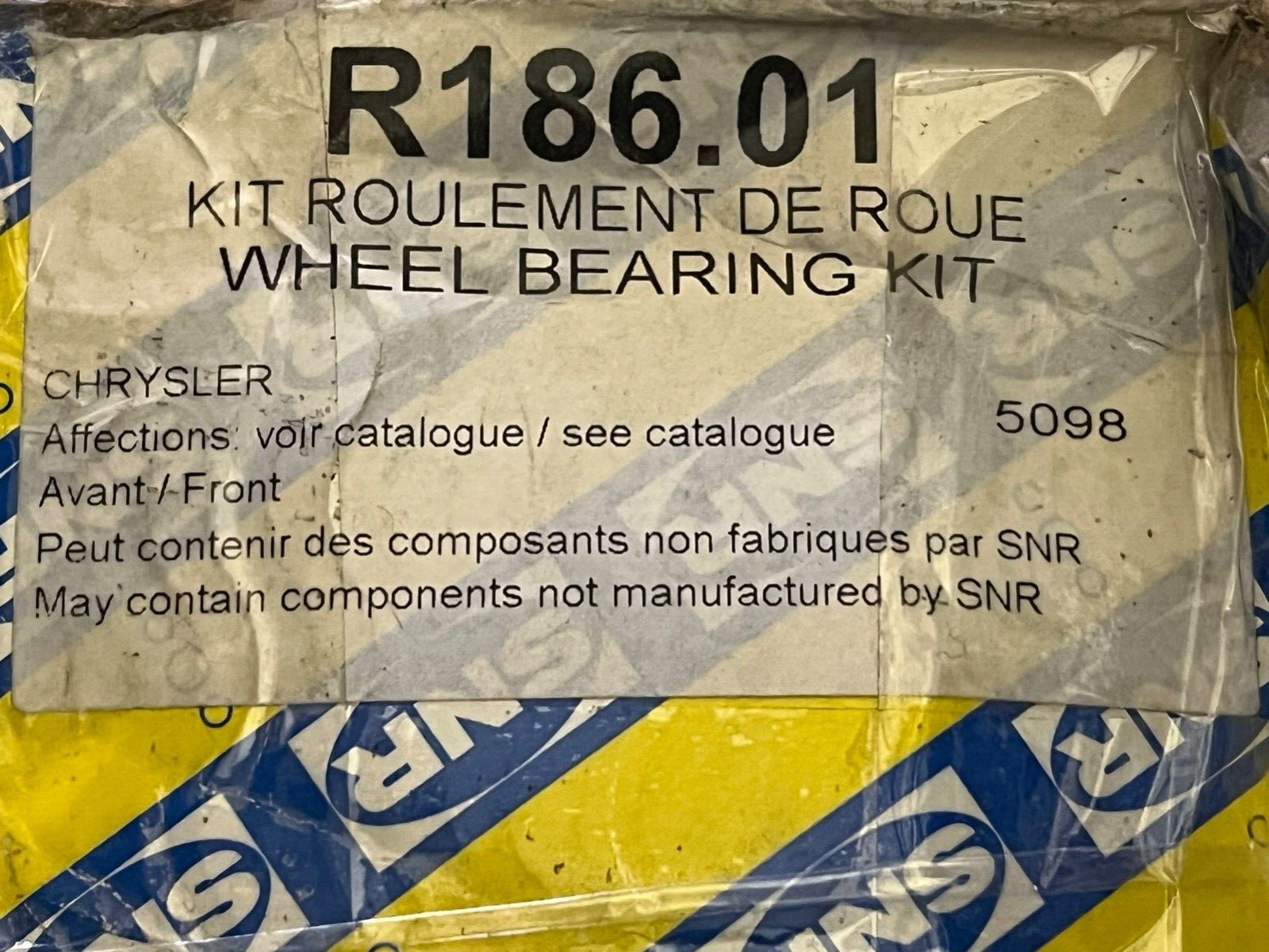 SNR R186.01 Front Wheel Bearing fits Chrysler Tacuma Voyager