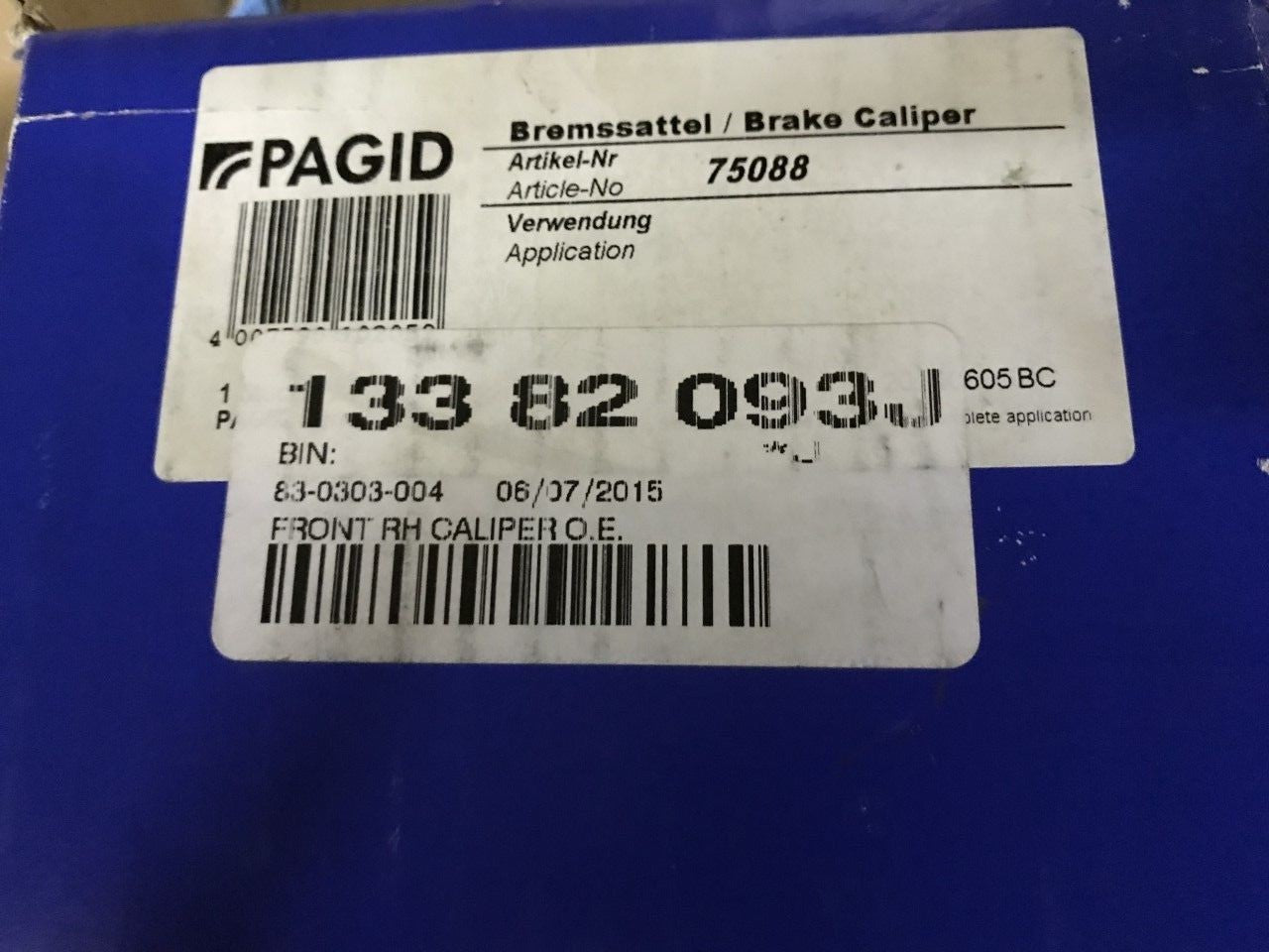 Front Right Off Side Toyota Corolla Corolla Compact Liftback 75088 13382093J