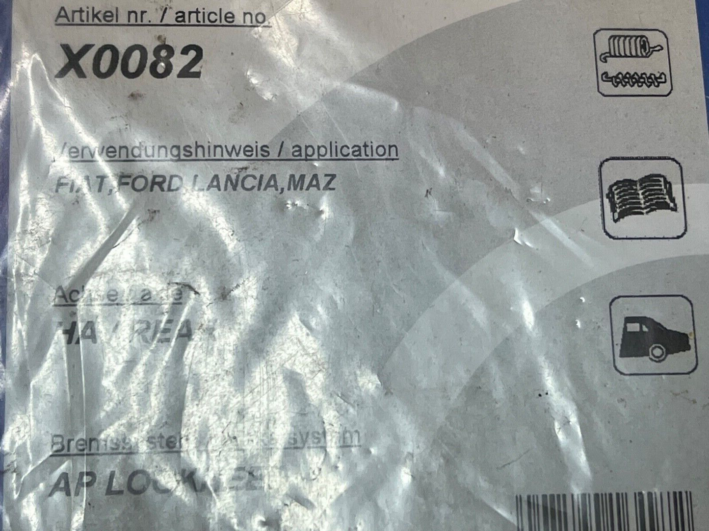 Pagid X0082 Brake Shoe Fitting Kit For Fiat Panda 04-12 Non ABS Lockheed