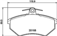 Unipart GBP842AF MDB1571 Front Brake Pad Set fits Audi Seat