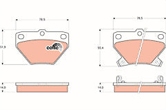 Girling 6132439 GDB3243 Rear Brake Pad Set fits Toyota