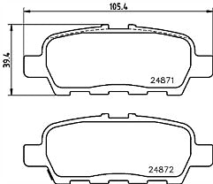 Mintex MDB3026 Rear Brake Pad Set fits Nissan