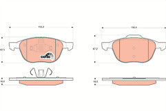 TRW GDB1583 Front Brake Pad Set fits Ford Focus C-Max Grand Volvo C70 Mazda 3