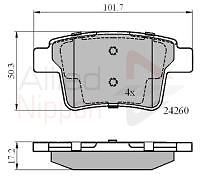 Comline ADB01557 Rear Brake Pad Fits Ford Mondeo Jaguar X Type