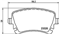 Mintex MDB2544 Rear Brake Pad Set fits VW Volkswagen