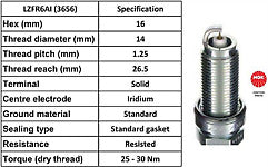 NGK LZFR6AI Spark Plugs Set of 4
