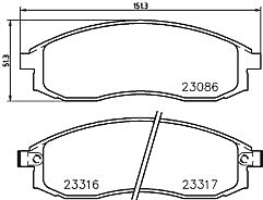 Mintex MDB2122 Front Brake Pad Set fits Misubishi L200