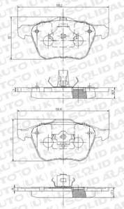 Solid Auto M204076 Front Brake Pad Set fits Mazda Vauxhall Opel Volvo