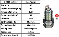 NGK BKR5EP-11 Spark Plugs set of 4 fits Lexus Toyota Isuzu