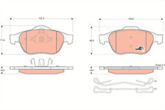 TRW GDB1468 Front Brake Pad fits Renault Laguna II Espace Vel Satis