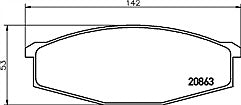 Mintex MDB1204 Front Brake Pad Set fits Mitsubishi Nissan