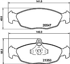 Mintex MDB1556 Front Brake Pad Set fits Opel Vauxhall Daewoo Jaguar Daimler