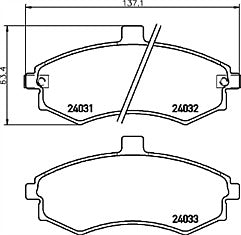 Mintex MDB2542 Front Brake Pad Set fits Hyundai