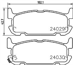 Mintex MDB2575 Rear Brake Pad Set fits Mazda
