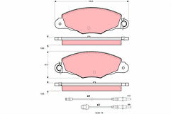 TRW GDB1336 Front Brake Pad Set & Wear Sensors fits Citroen XM Xantia