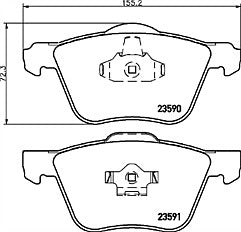 Mintex MDB2543 Rear Brake Pad Set fits Volvo