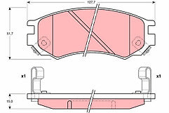 Girling 6111759 GDB1175 Front Brake Pad Set fits Nissan