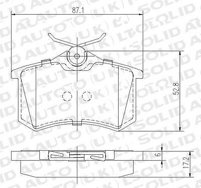 Solid Auto Q104001 Brake Pad Set fits VW Audi Seat Skoda Ford