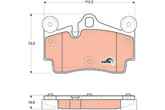 Girling 6116539 GDB1653 Rear Brake Pad Set fits Porsche VW Audi