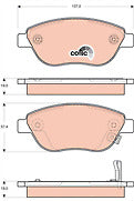 TRW GDB1701 Front Brake Pad fits Vauxhall Corsa D 07/2006 onwards Fiat 500L