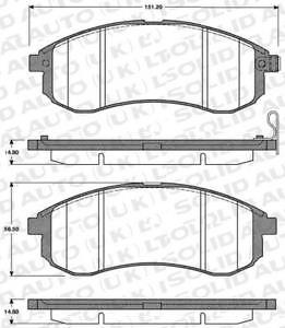 Solid Auto M304049 Front Brake Pad Set fits Mitsubishi