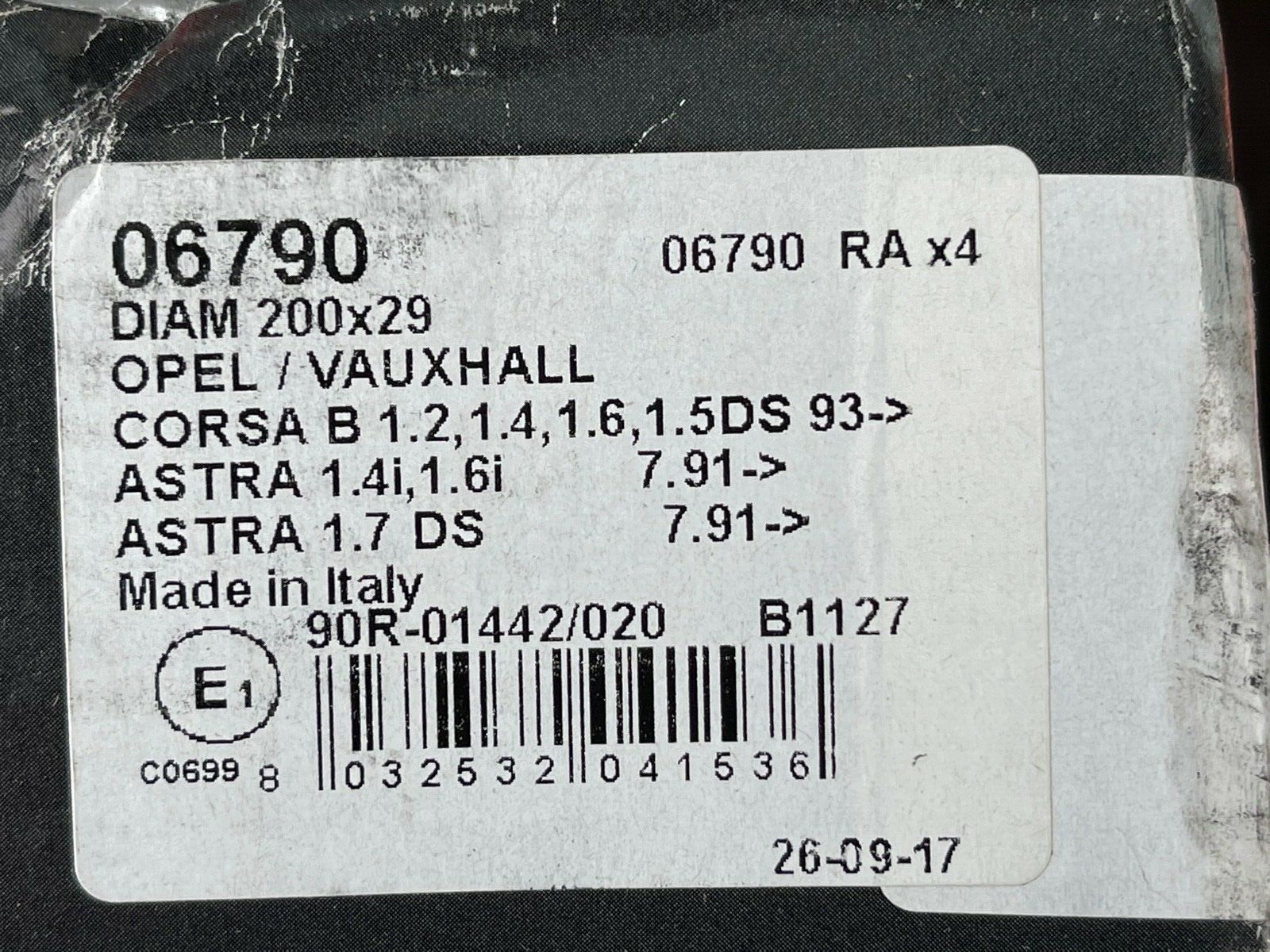 LPR 06790 Rear Brake Shoe Set fits Vauxhall