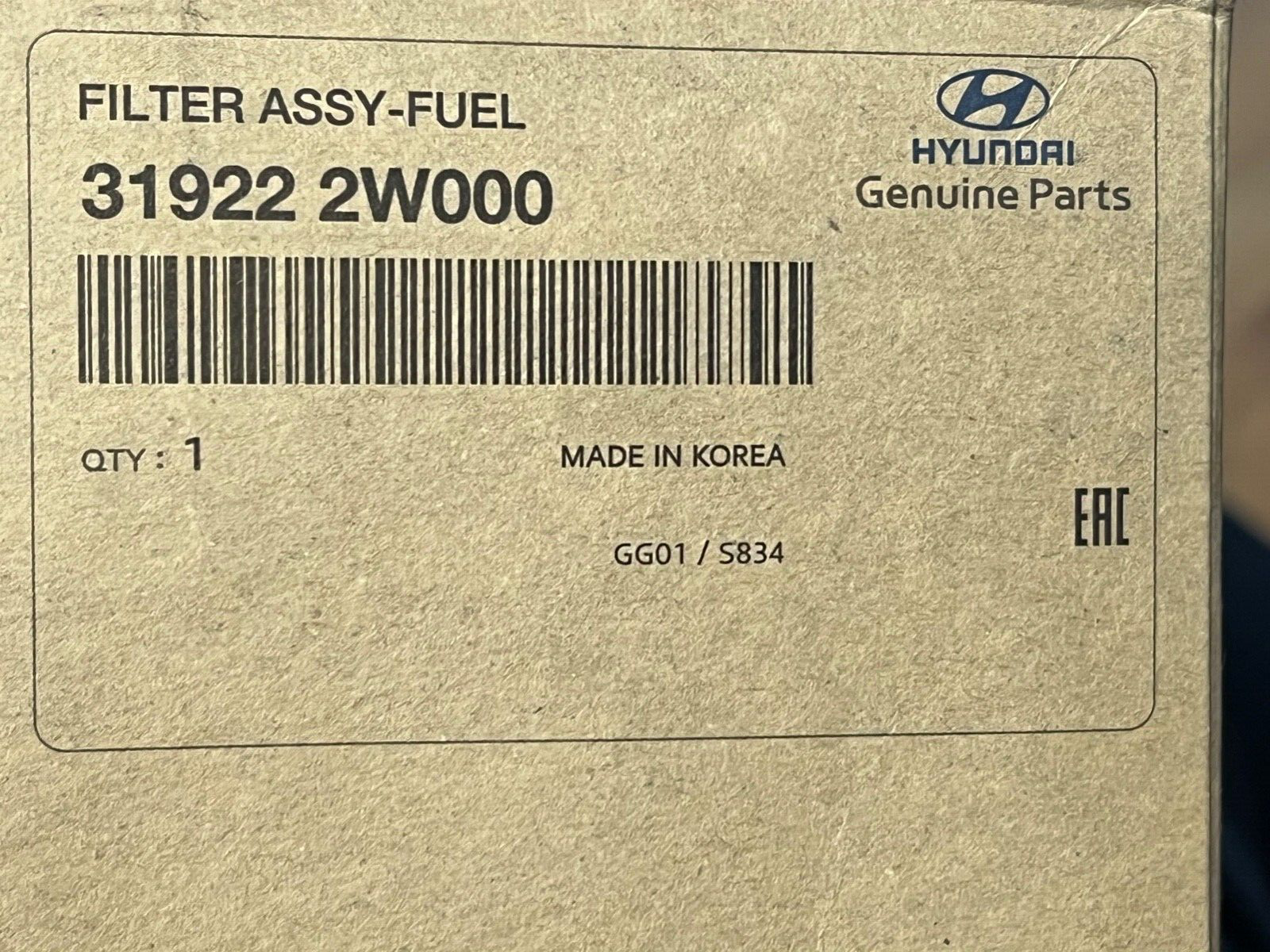 Genuine Hyundai Kia 319222W000 Fuel Filter fits Santa Fe i30 i40 Carens Optima