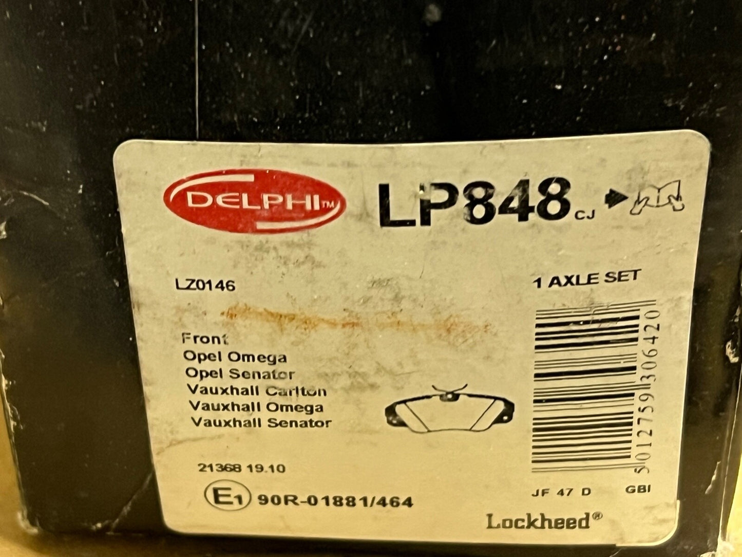 Delphi LP848 Front Brake Pad Set fits Vauxhall