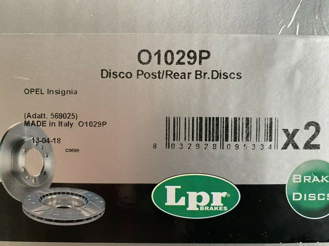 LPR O1029P Rear Brake Disc