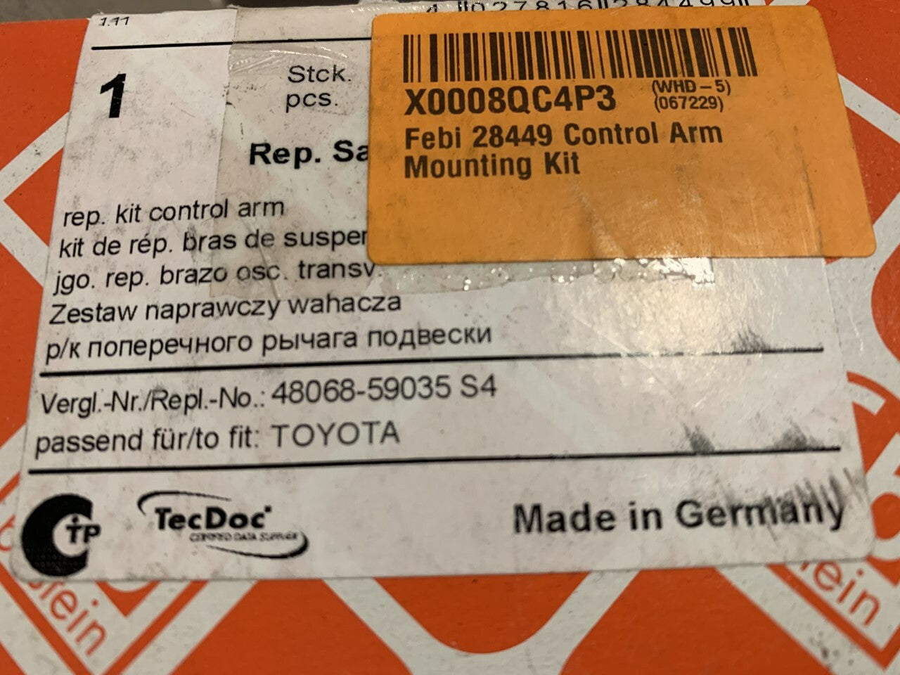 Febi 28449 Suspension Kit Ball Joint Bush