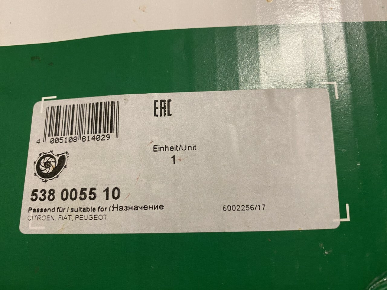 INA 538005510 Water Pump fits Citroen Fiat Peugeot