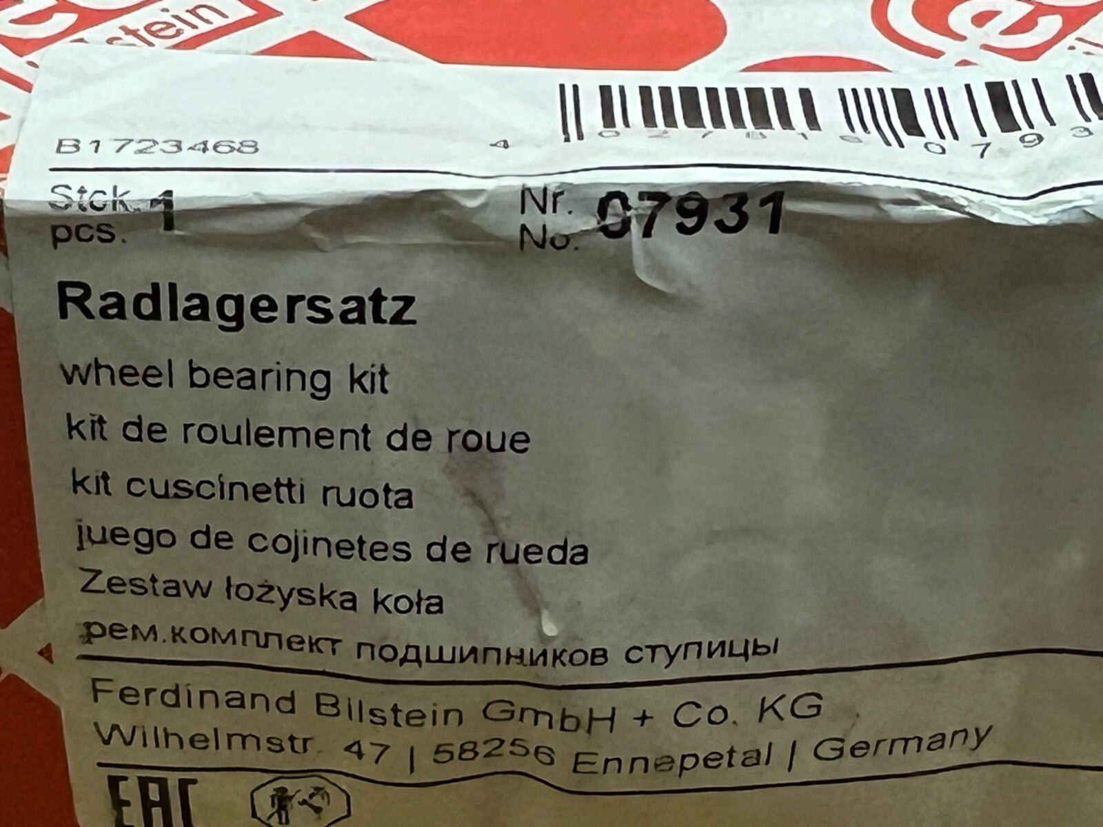 Febi 07931 Rear Wheel Bearing