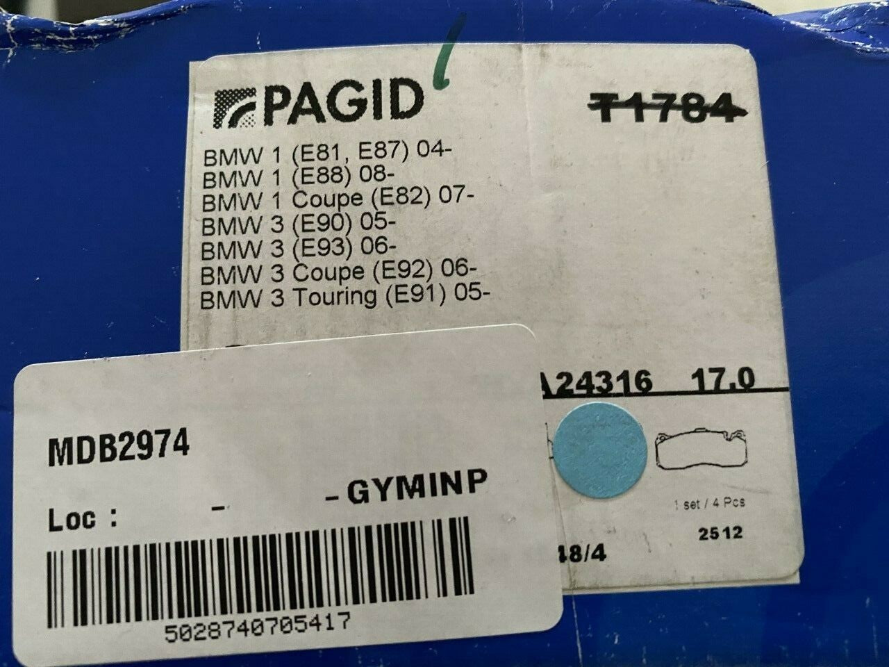 Pagid MDB2974 Brake Pad Set fits BMW