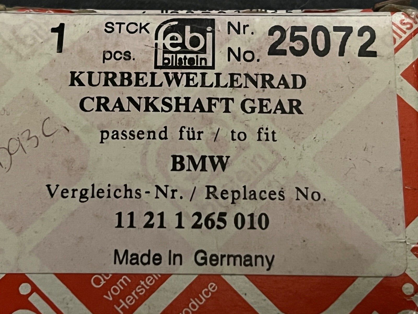 febi 25072 Camshaft Gear fits BMW 3 Series 5 Series