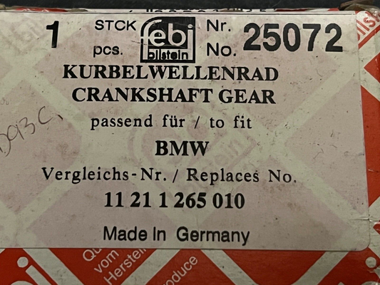 febi 25072 Camshaft Gear fits BMW 3 Series 5 Series