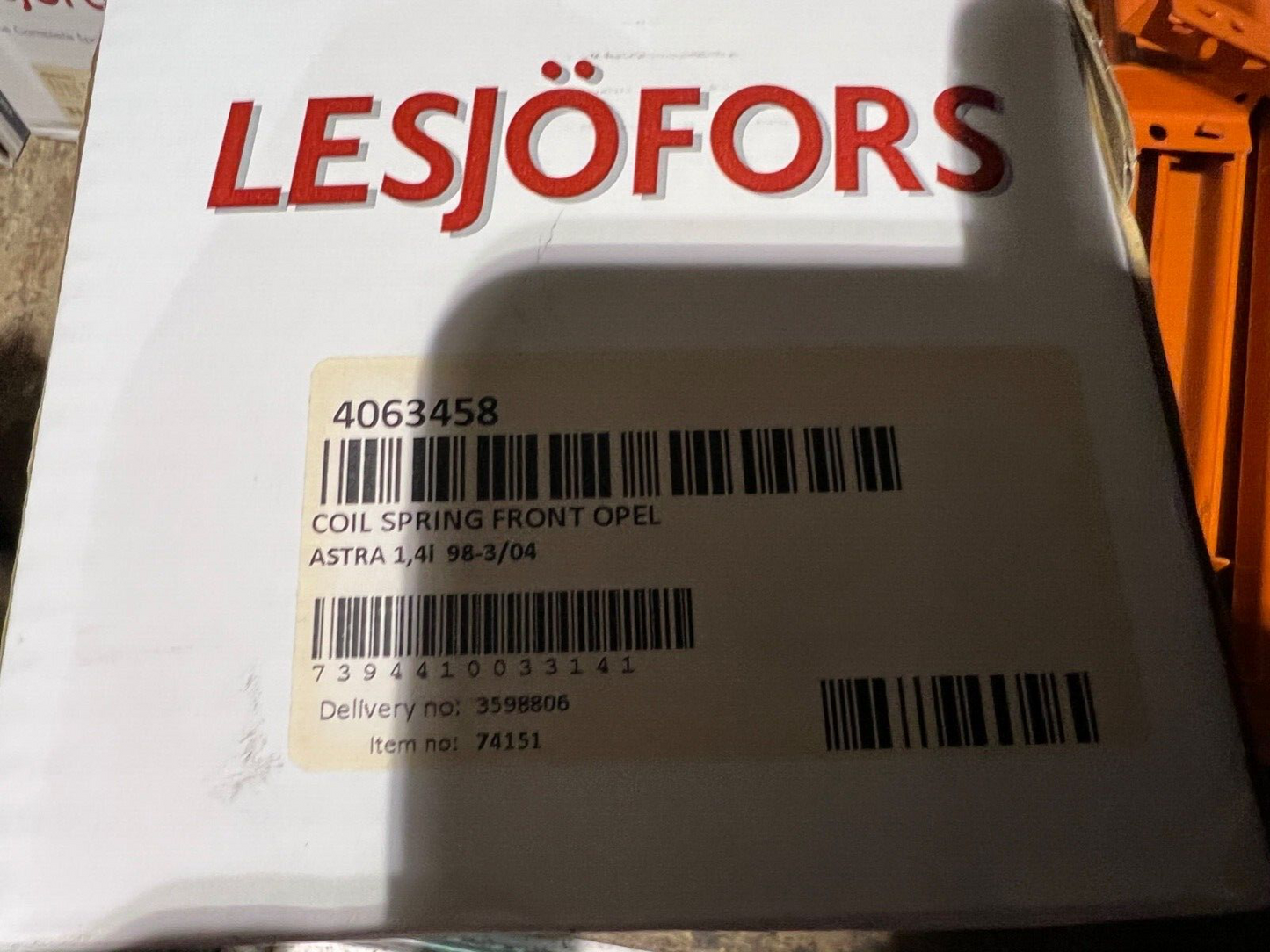 Lesjofors 4063458 Front Coil Spring fits Vauxhall Astra 1998-2004 1.4