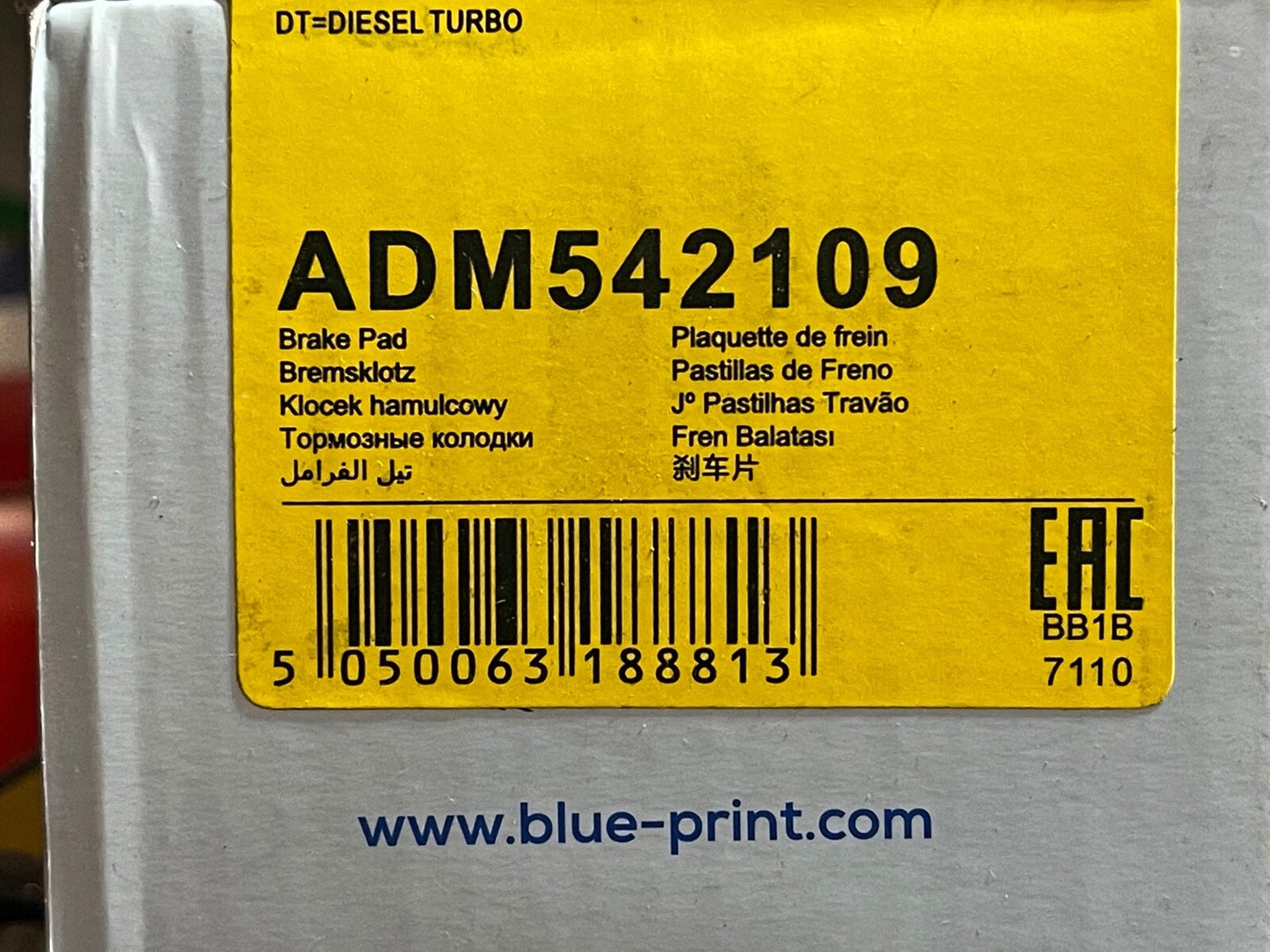 Blue Print ADM542109 Brake Pad Set fits Mazda