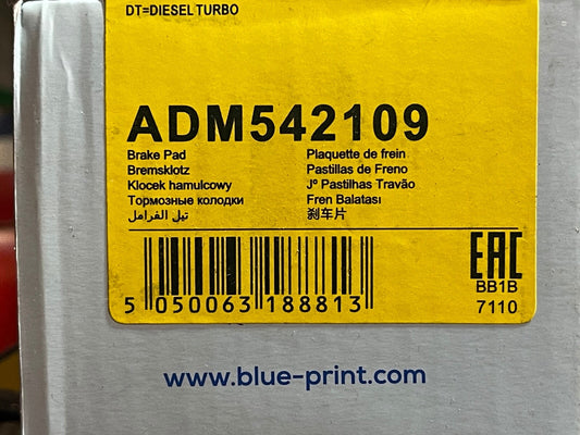 Blue Print ADM542109 Brake Pad Set fits Mazda