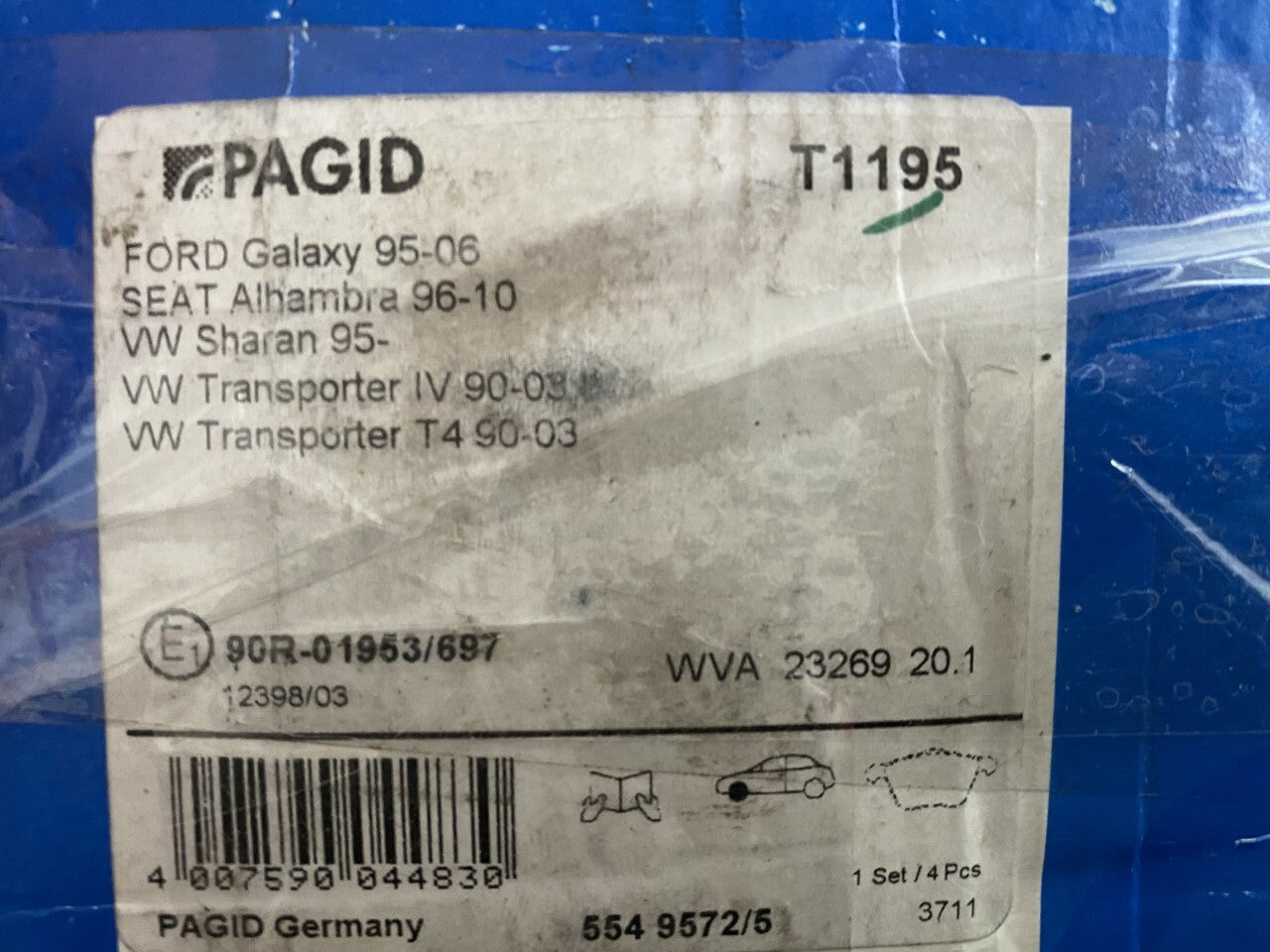 Pagid T1195 Brake Pad Set fits Ford Seat VW Volkswagon