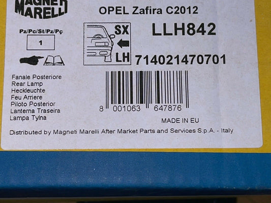 Marelli LLH842 Rear Near Side Left Hand Side Lamp Unit fits Vauxhall