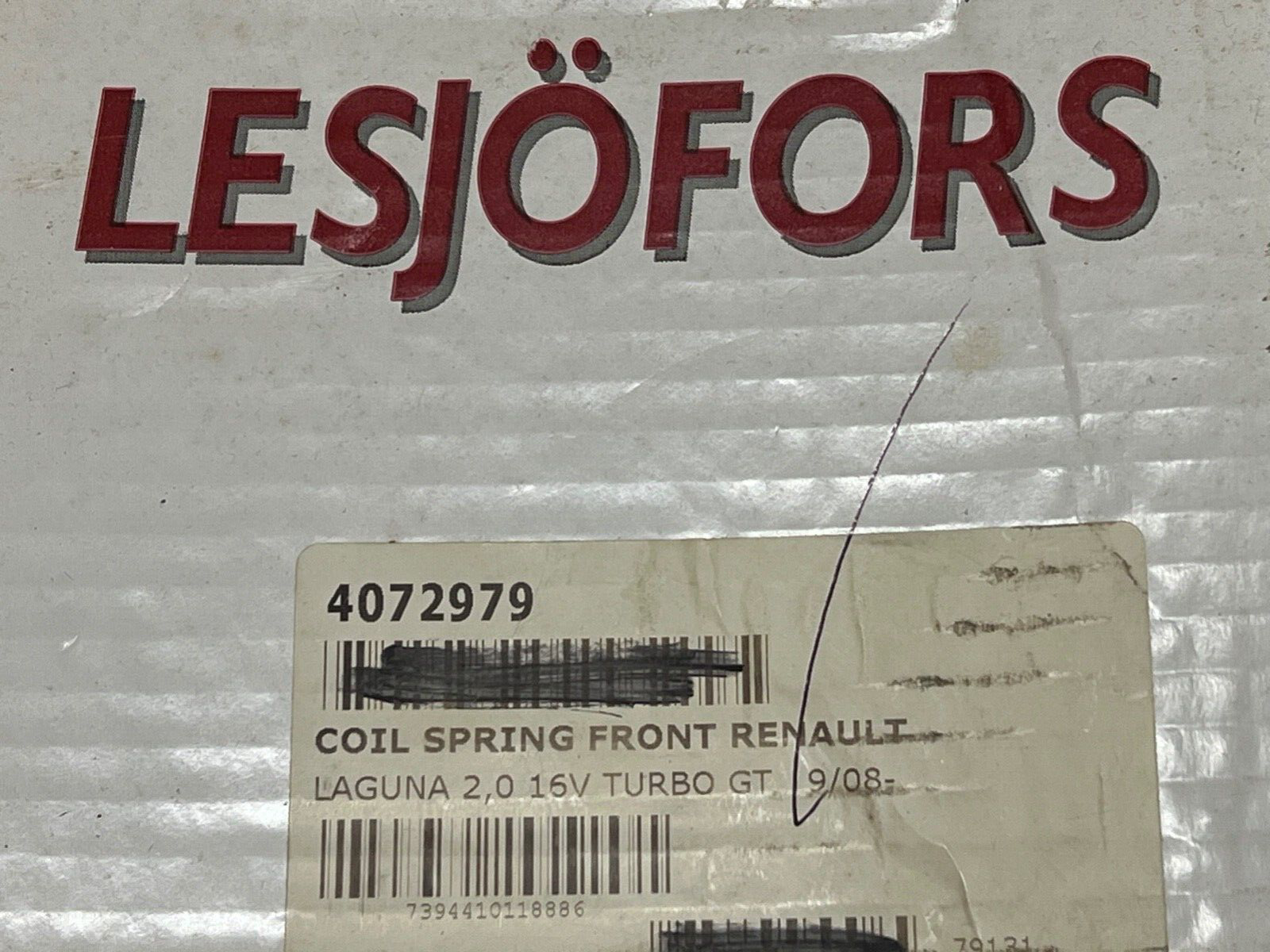 Lesjofors 4072979 Front Coil Spring fits Renault Laguna 2008 onwards