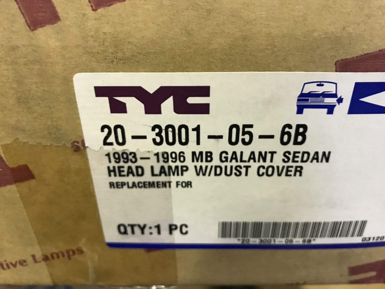 Headlight Lamp Near Side Left Hand Mitsubishi Galant 1993-96 TYC 20-3001-05-6B