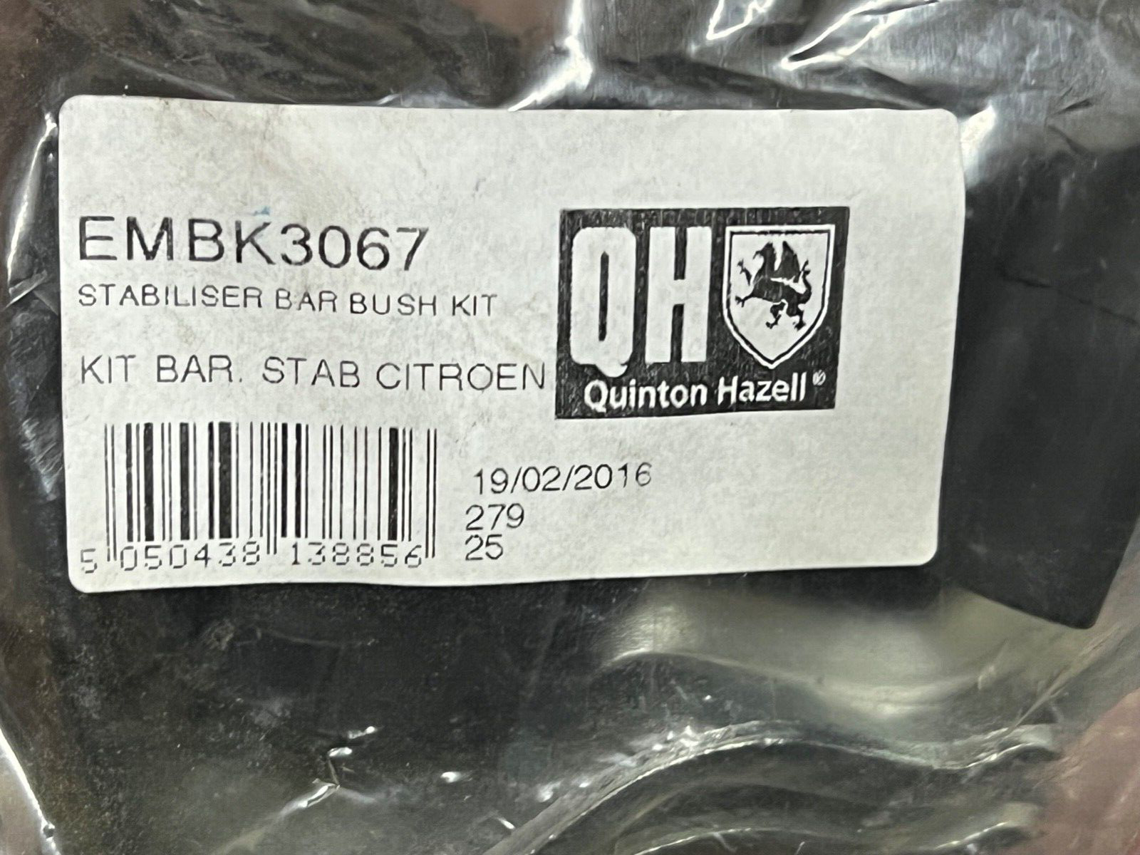 QH EMBK3067 Anti Roll Stabiliser Bar Bush Kit Front LH & RH Outer fits Citroen