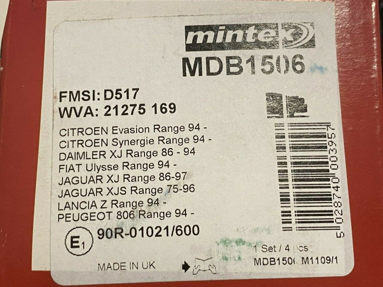 Mintex MDB1506 Rear Brake Pad Set