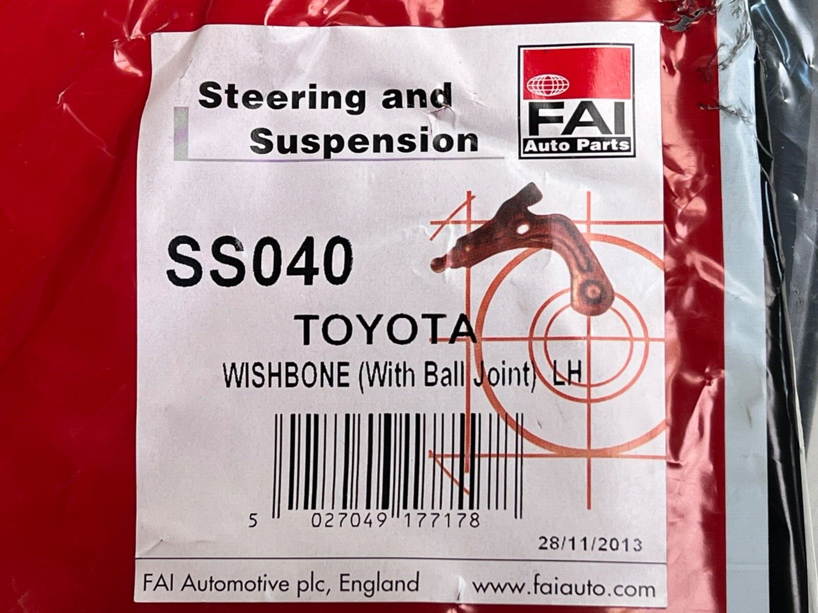 FAI SS040 Near Side Left Hand Side Wishbone Track Control Arm fits Toyota