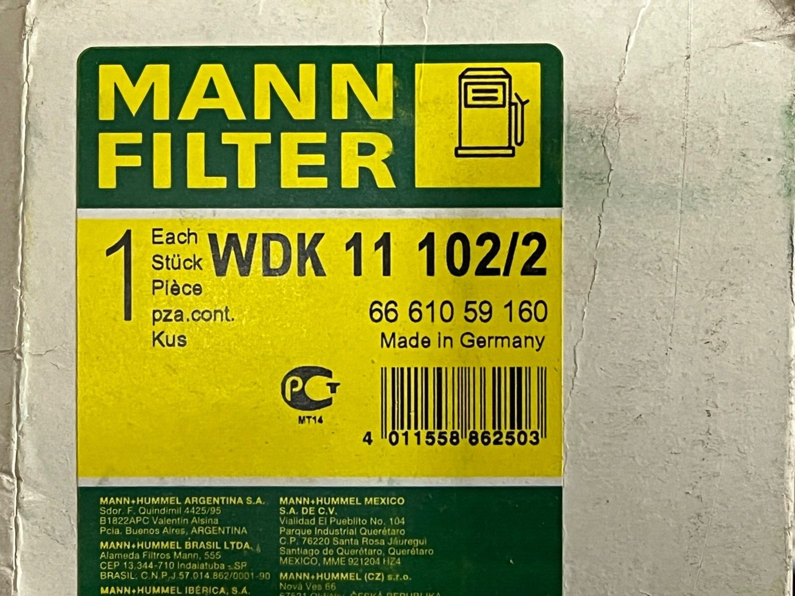 Inline FF30254 Mann Filter Fuel Filter BF9800, FF5633, WDK11102/2