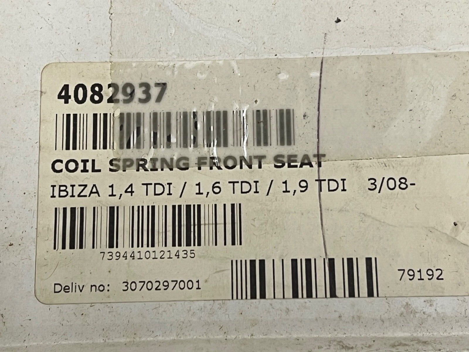 Lesjofors 4082937 Front Coil Spring fit Seat Ibiza 1.4 TDI 1.6 TDI 1.9 TDI 08-on