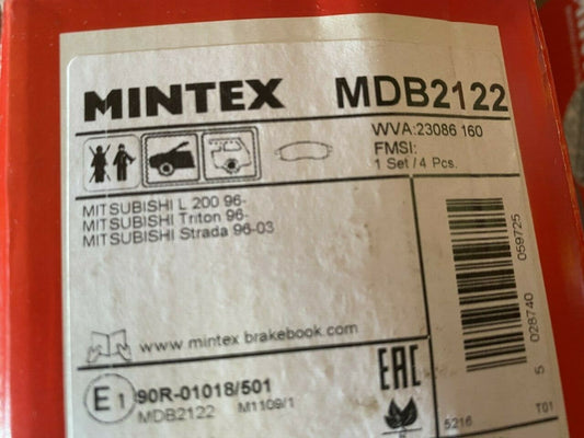 Mintex MDB2122 Front Brake Pad Set fits Misubishi L200