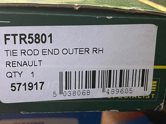 First Line FTR5801 Tie Rod End Track Rod End Right Hand Side fits Renault